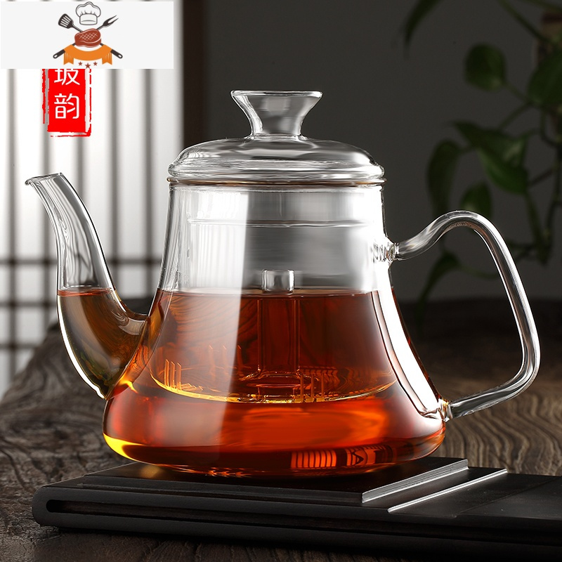 蒸茶壶玻璃蒸汽煮茶器家用茶具套装电陶炉煮茶壶烧水壶煮茶炉 C款蒸茶壶(双胆)加仿木纹抽水电陶炉送4杯 敬平