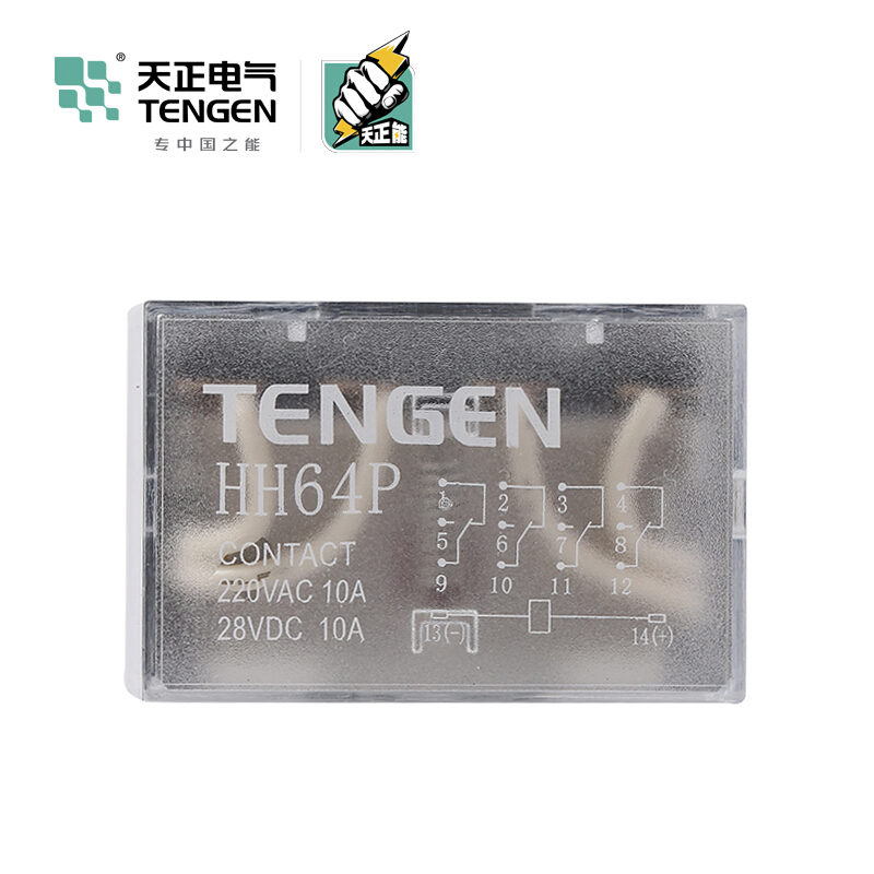 天正电气 HH6 P 小型 4C/O 不带灯 10A 220VAC 03050010207 中间继电器