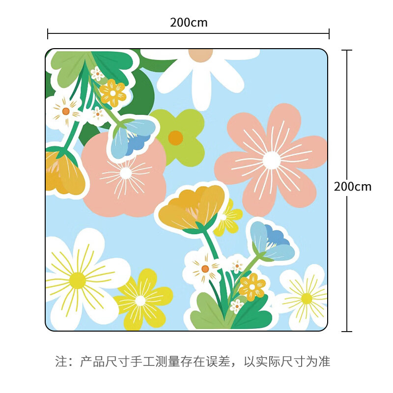 尚烤佳野餐垫2*2m大面积防泼水可躺卧底部PC铝膜花海款SKJ-678高清大图