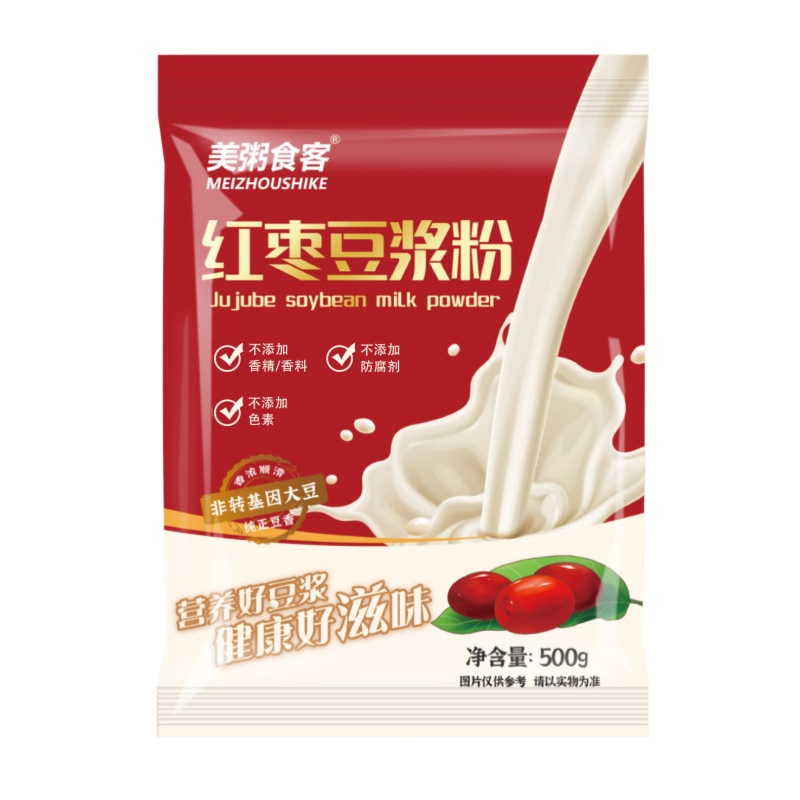 美粥食客 早餐即食豆浆500克 红枣豆浆粉(D6)*2袋高清大图
