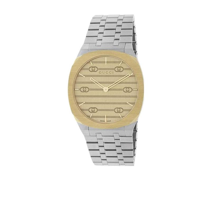 代购古驰Gucci腕表YA163403女子新款专柜正品金色手表高清大图