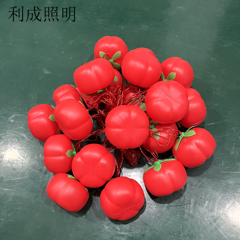 利成照明 LED灯笼串 10米20灯 柿子款 红色高清大图