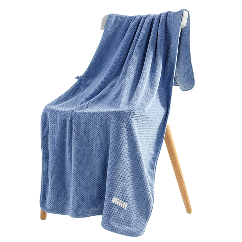 洁玉 舒畅珊瑚绒柔软 浴巾 70*140cm 1条装 J3030B 蓝色