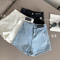 牛仔短裤女夏季2021新款高腰弹力超热裤港味复古辣妹ins风潮裤子_蓝色_M