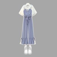 [三件套]时尚套装女夏新款宽松吊带背心+雪纺上衣+高腰阔腿裤潮 [三件套]套装 S 建议80-100斤