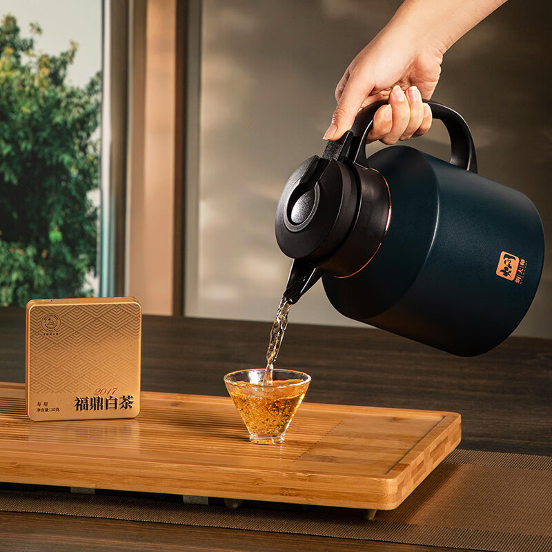 焖大师(MENDASHI) MT1802W闷泡壶便携焖泡壶茶水分离白茶套装保温壶 龙润焖茶壶套装1700ML高清大图