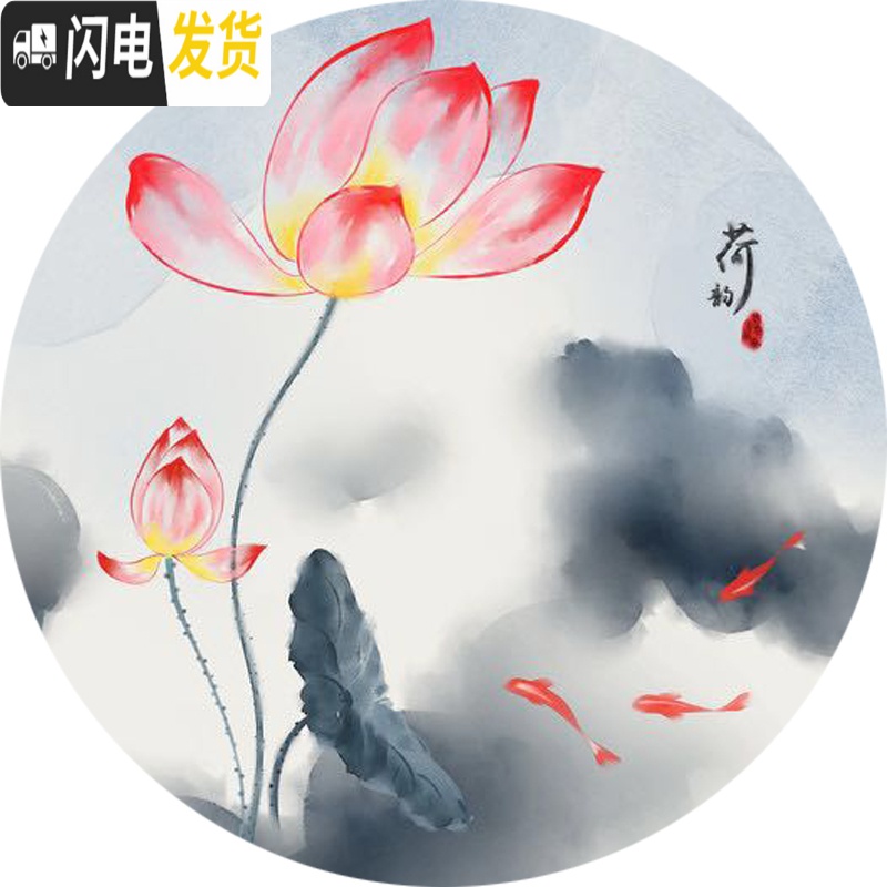 三维工匠水墨荷花十字绣线绣2019新款绣客厅三联画小件满绣卧室自己绣手工 小鸟安格古绢布4股丝线+玻璃框高清大图