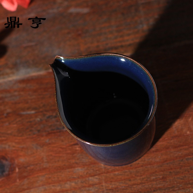 鼎亨景德镇手工祭蓝公道杯创意茶杯功夫茶具