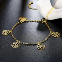 A063-A Women 18K yellow gold anklet jewelry 镀黄金色女脚链潮