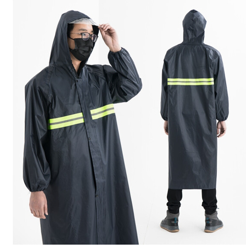 长款连体带帽安全反光雨衣