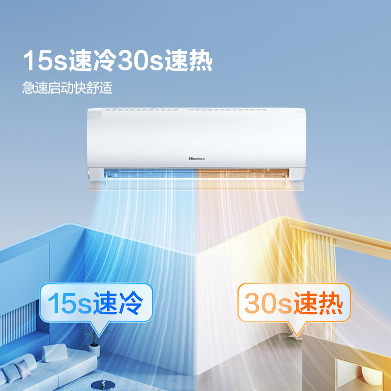 海信挂壁式冷暖空调KFR-35GW/S511-X1 1.5匹变频新1级节能白色设计适用12-23㎡大空间高效制冷制热高清大图