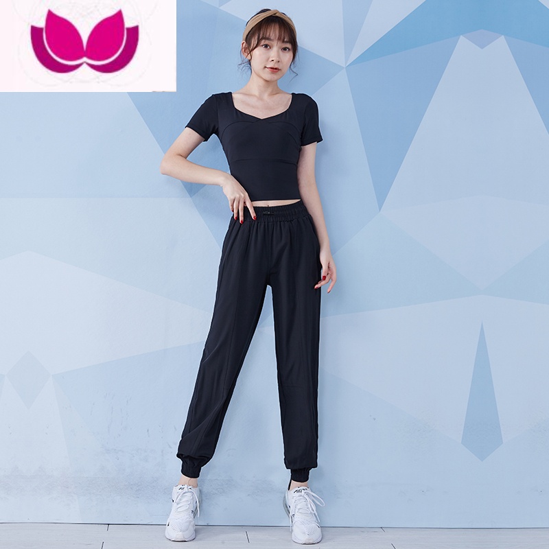 七斓瑜伽服女专业晨跑步宽松健身衣长袖普拉提训练网红运动服套装高清大图