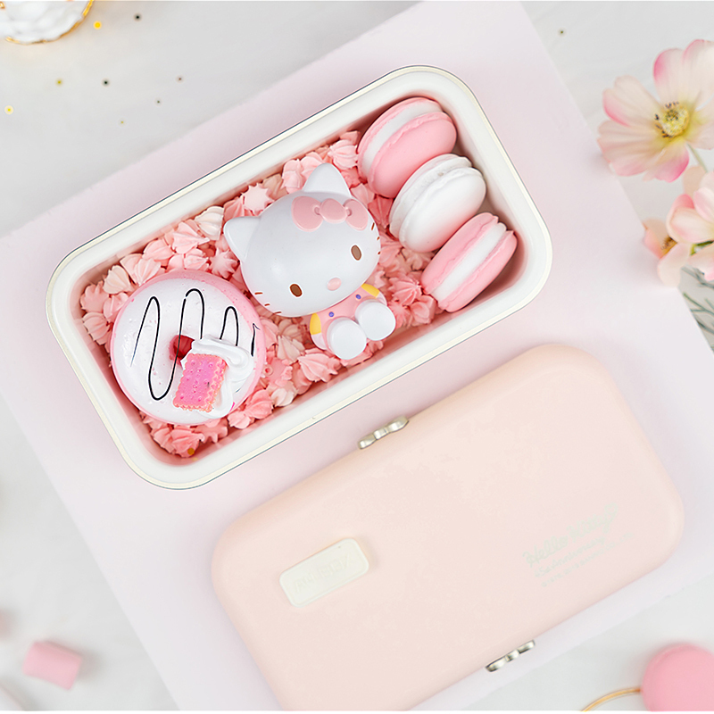 适盒 A4BOX 电加热饭盒插电保温上班族便携热饭神器便当盒陶瓷内胆800毫升自动恒温-Kitty猫限量款标配+送餐具