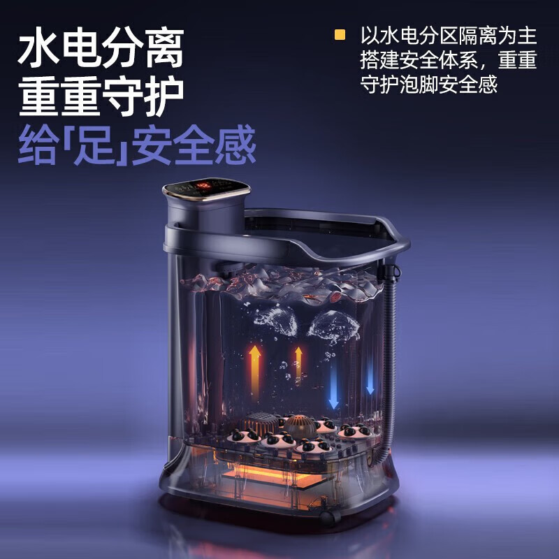 荣事达泡脚桶足浴盆全自动按摩泡脚盆恒温加热高深桶过膝洗脚盆送男女朋友父母老人礼物 [75CM高桶]高清大图