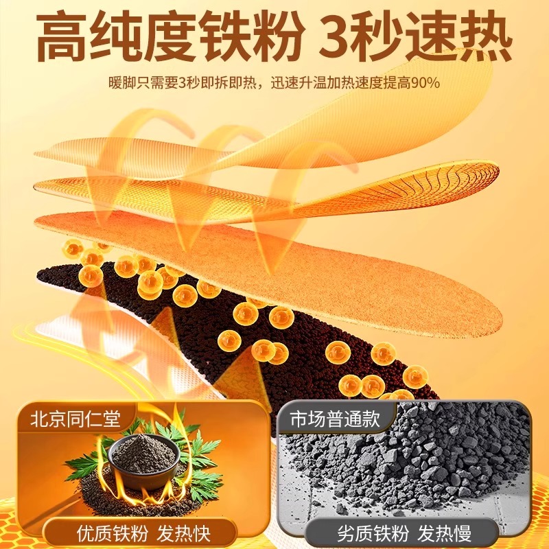 [内廷上用]北京同仁堂发热鞋垫女可行走自发热暖足贴暖脚宝男冬季10小时高清大图