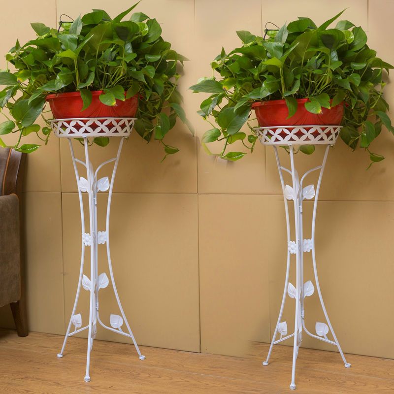 欧式加厚铁艺花架多层客厅落地阳台折叠花架绿萝花架子