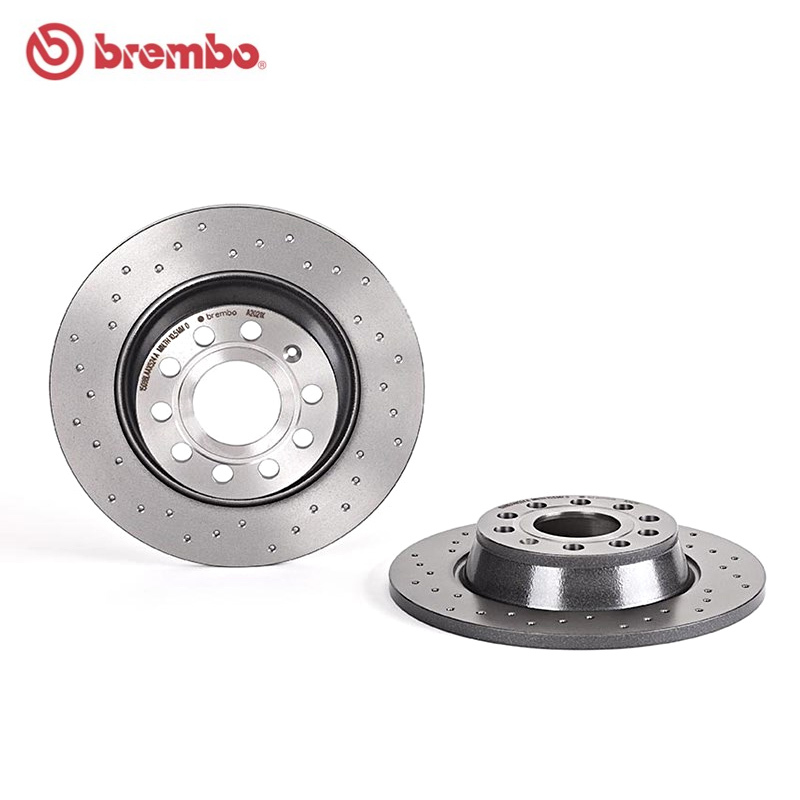 布雷博(brembo)后盘.打孔08.A202.1X适配高尔夫6/迈腾/CC/帕萨特B7/B8/途观/夏朗/Q3(对装)