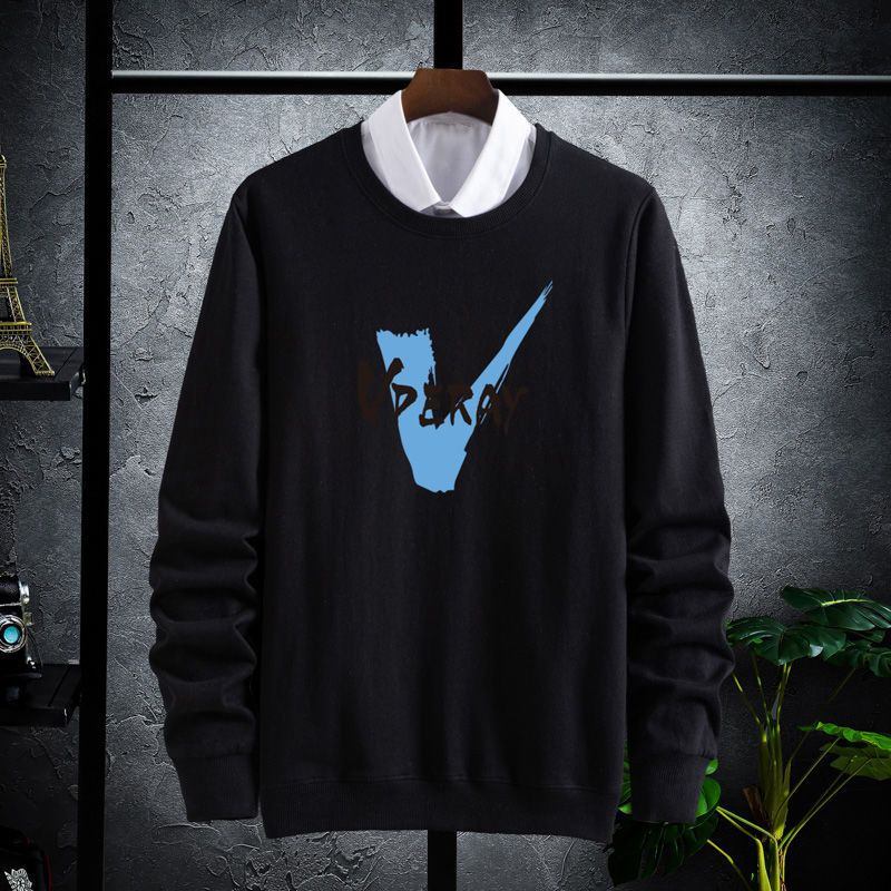 圣吉卡丹男士圆领全棉卫衣男装印花长袖t恤男装外套男装学生2158