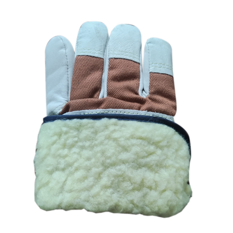 路盈顺 半皮帆布工作手套(加绒款) 均码 双高清大图