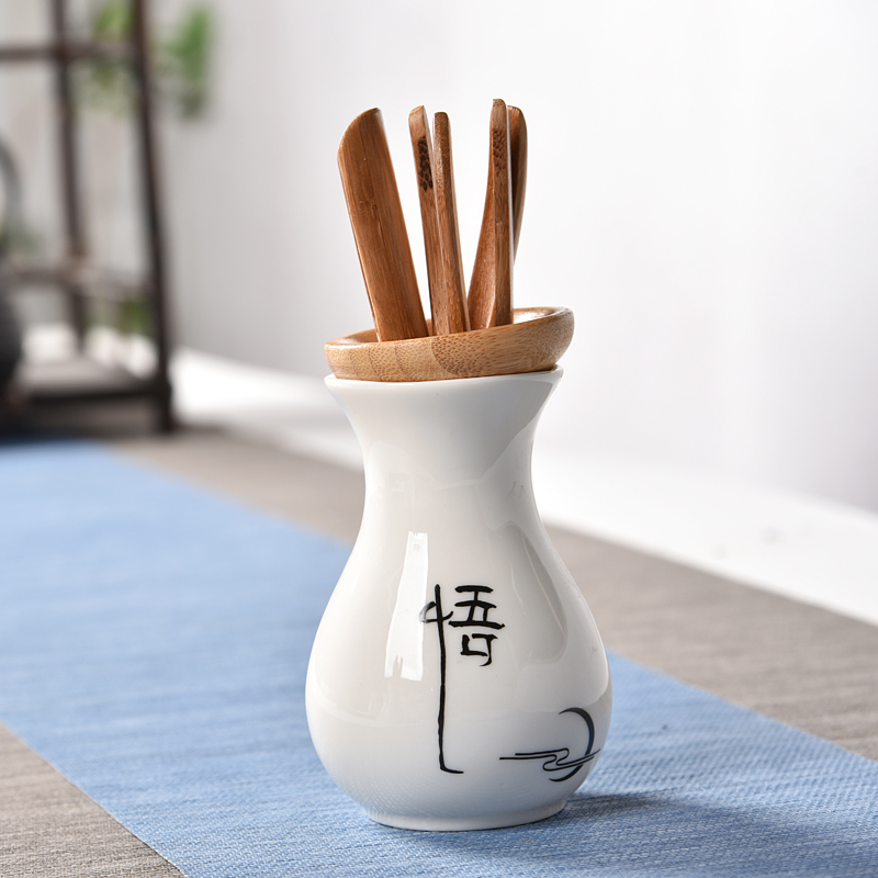 家柏饰(CORATED)玉瓷茶道六君子套装茶夹茶针茶道 功夫茶具配件 泡茶盘配件摆件高清大图