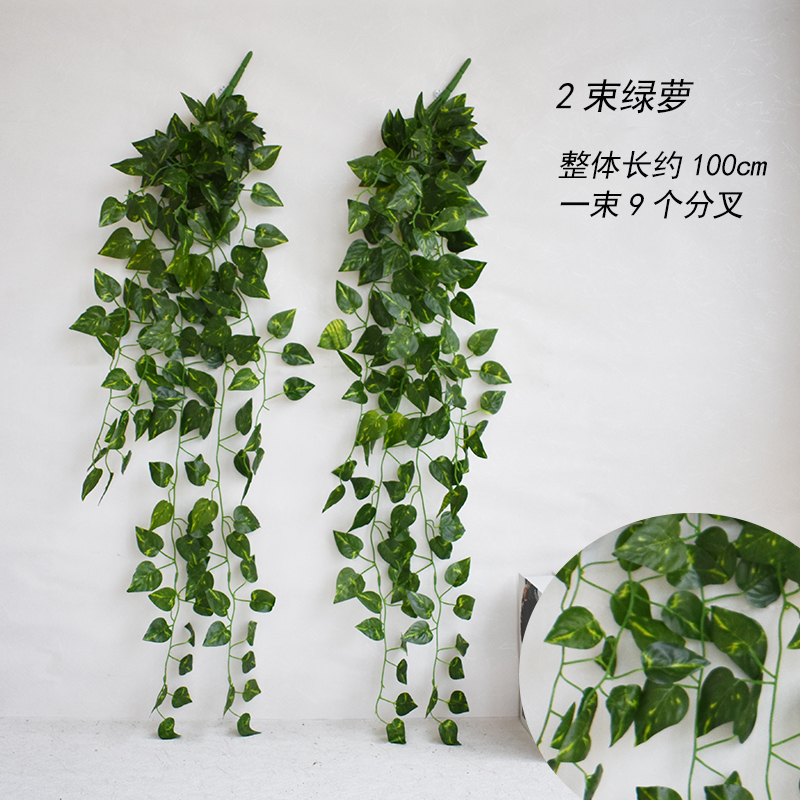 仿真植物壁饰家居客厅墙上装饰品沙发电视背景墙阳台装修墙壁挂件 三维工匠 2束绿萝高清大图