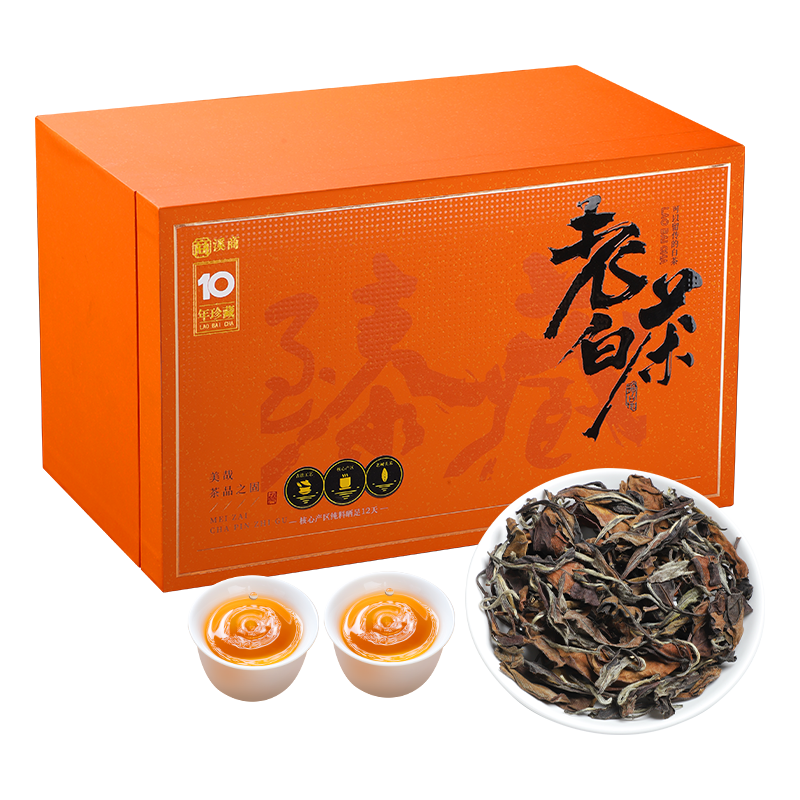 十年陈韵福鼎白茶老寿眉老白茶传统日晒枣香茶叶白牡丹礼盒装500g高清大图