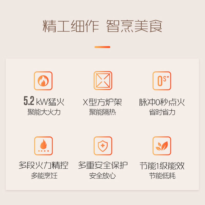 澳柯玛(AUCMA)燃气灶JZT-3D307B 单头灶 台嵌两用式 一级能效 5.2KW大火力 天然气