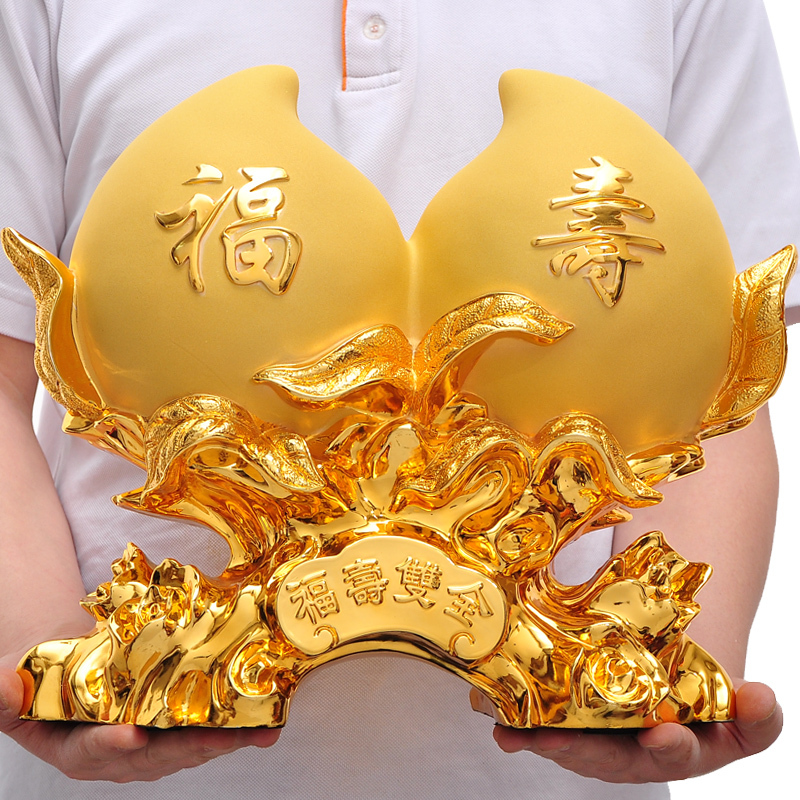 福寿双全寿桃摆件老年人生日礼物祝寿贺寿过作寿礼品寿礼退休礼物*L