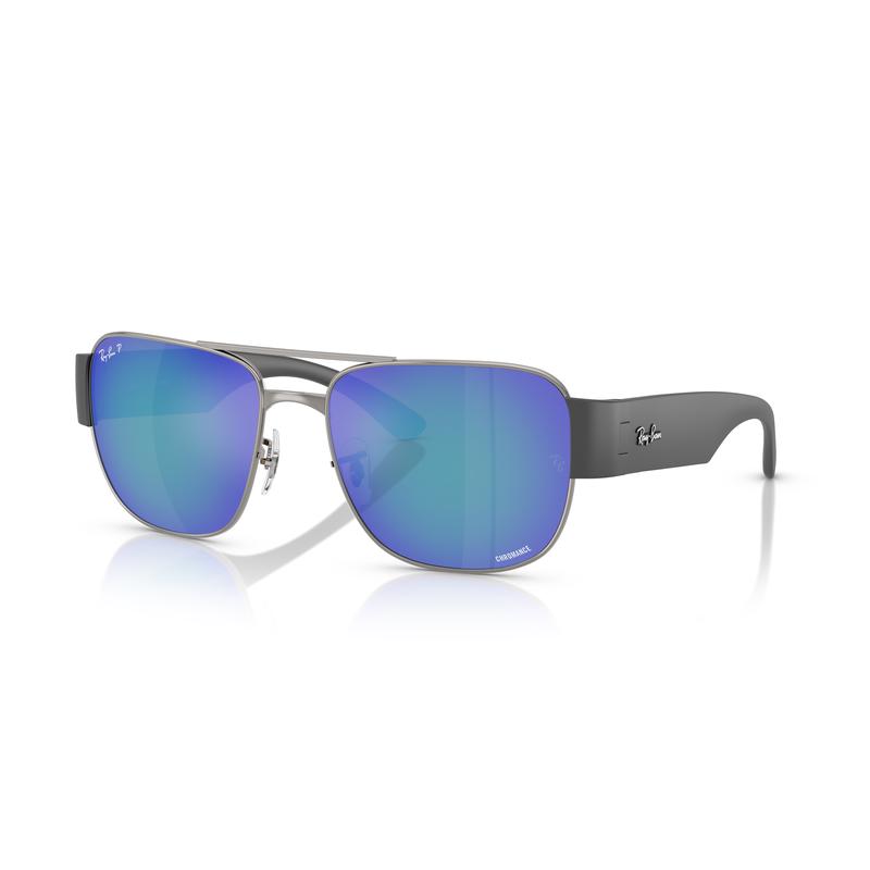 RayBan男士偏光镜片方形金属太阳镜时尚防紫外线户外
