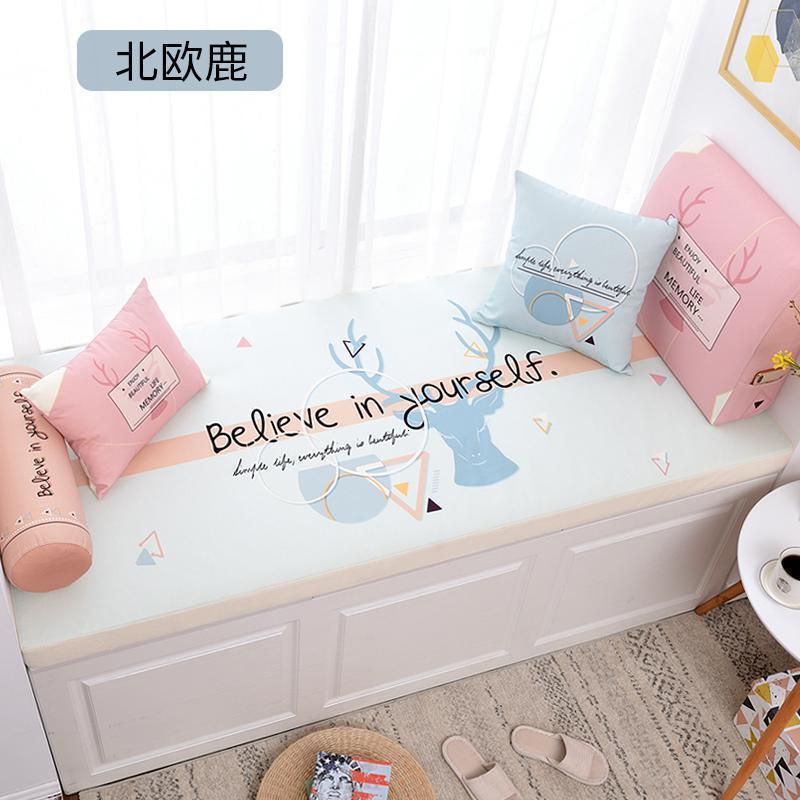 BONJEAN飘窗垫窗台垫榻榻米垫卡座简约现代阳台垫子飘窗台垫四季通用定做 北欧鹿厚度可选：3/5/8/10/12cm