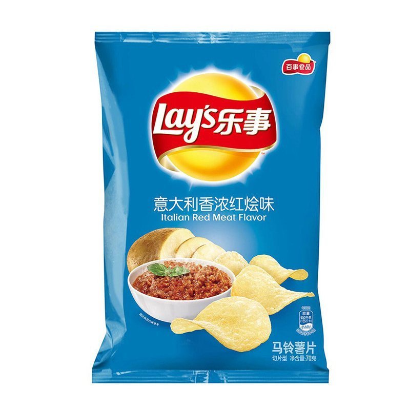 乐事(LAY’S) 薯片 意大利香浓烩味70g袋装(休闲零食)新旧包装交替发货