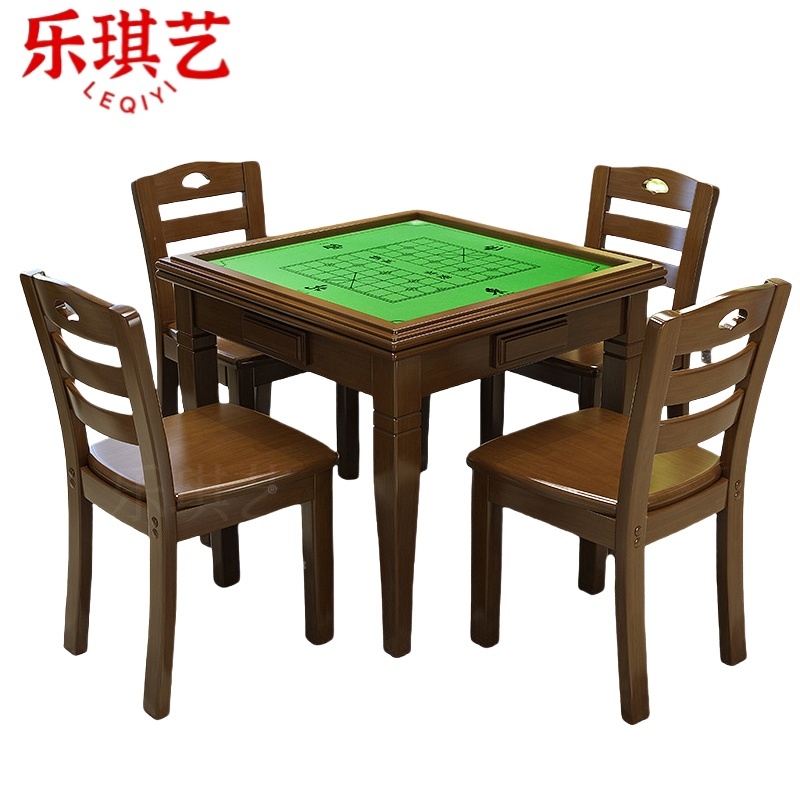 乐琪艺棋牌桌一桌四椅套高清大图