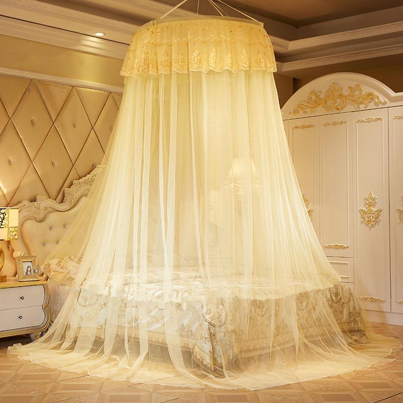 公主免安装吊挂式圆顶欧式吸顶圆形床幔12床15床吊顶蚊帐