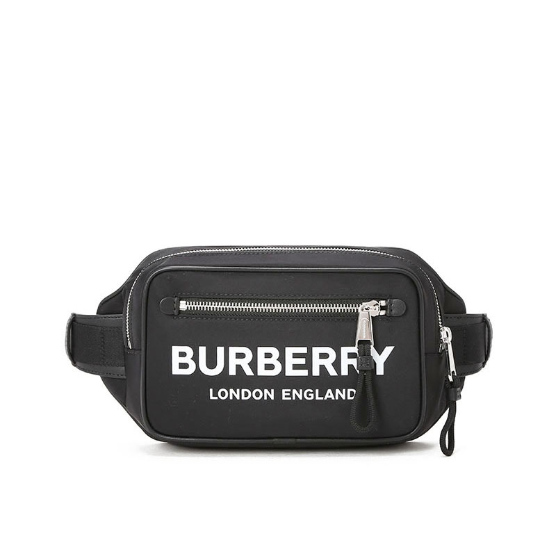 预订 BURBERRY 博柏利 徽标印花 ECONYL 腰包 斜挎包8021089 银扣