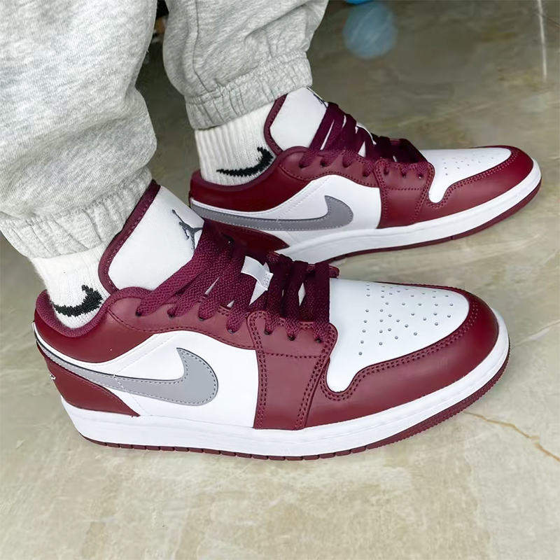 aj热卖nike耐克airjordan1lowaj1白红复古低帮篮球鞋553558615
