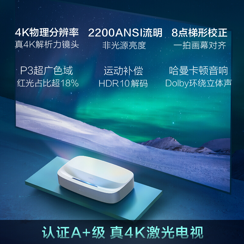 极米(XGIMI)皓LUNE 4K 激光电视 投影仪家用 激光投影机 超短焦投影仪 自营 客厅家庭影院