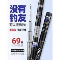 黑带涉水精工鱼竿黑坑版6h鱼竿10h黑坑飞磕竿19调8h超轻超硬12h手竿台钓竿抢鱼偷驴杆
