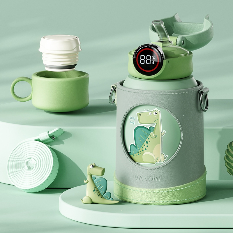 纳丽雅智能儿童保温杯带吸管水壶杯子女男童316婴儿儿童水杯