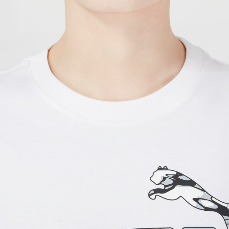 彪马(Puma)男2023夏季运动服健身训练潮流透气圆领半袖短袖T恤 677125-02 XS