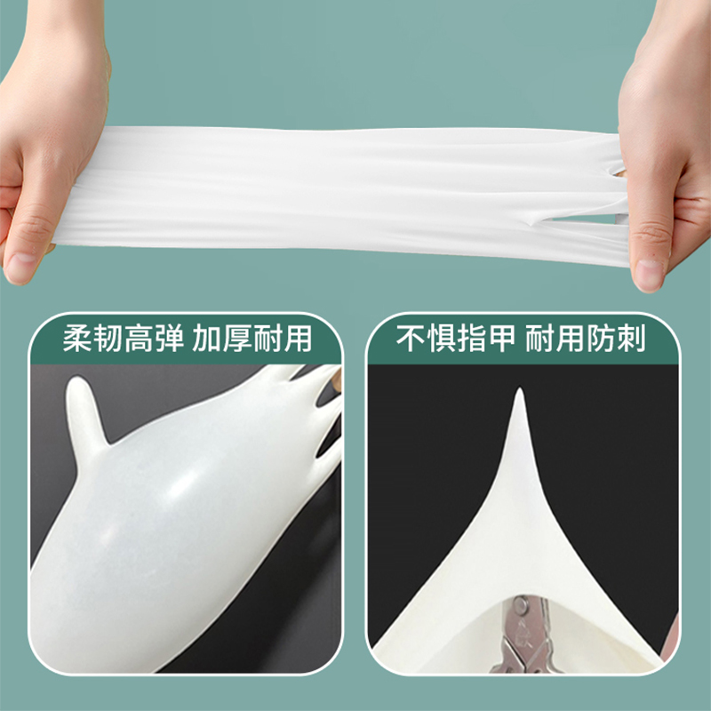 一次性手套乳胶丁腈橡胶餐饮家务厨房 加厚型PVC手套[1袋20只]L码高清大图