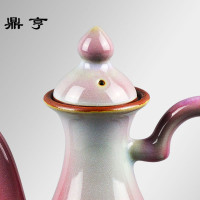 鼎亨钧瓷酒壶陶瓷酒具分酒器中式复古孔家瓷小酒壶传统手工制作小