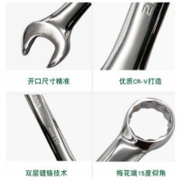 长城 320306 6pcs公制镜抛平板两用扳手组套 10-22mm