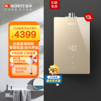 能率(NORITZ)燃气热水器13升 全面屏玻璃面板 恒温 天然气GQ-13EP5FEX防冻