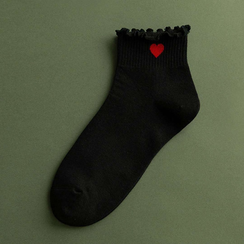 袜子女韩版短袜原宿学院运动棉袜春夏薄款甜美可爱荷叶边学生船袜莎丞