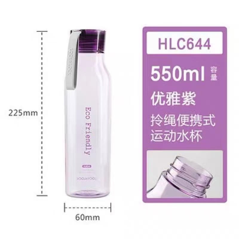 乐扣乐扣(LOCK&LOCK)ECO户外运动水杯户外便携塑料水杯550毫升 HLC644VOL-OCH紫色高清大图