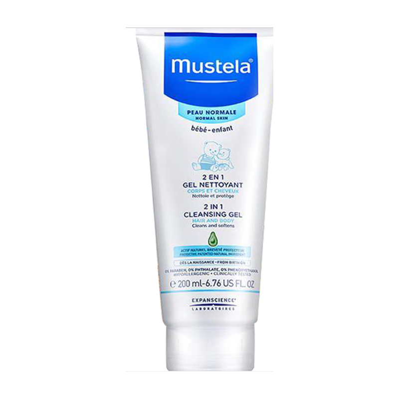妙思乐(MUSTELA)儿童清洁洗发沐浴二合一洗发沐浴露 200ml