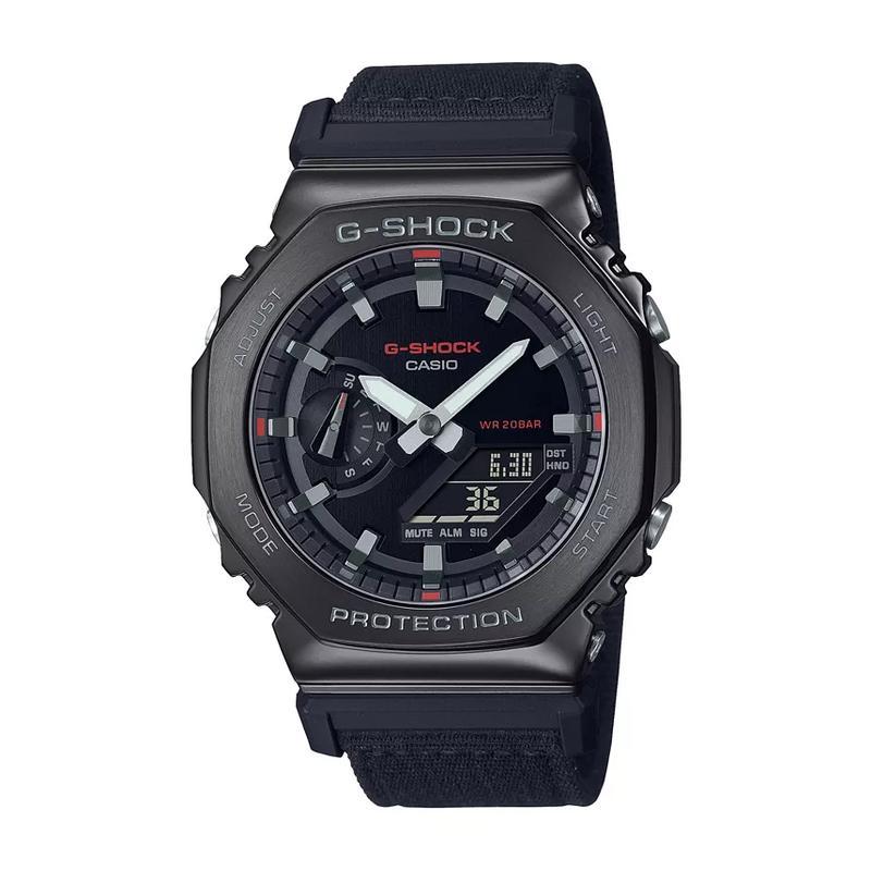 卡西欧(CASIO)男款石英表多功能防水运动手表44.4mm银色不锈钢布艺表带