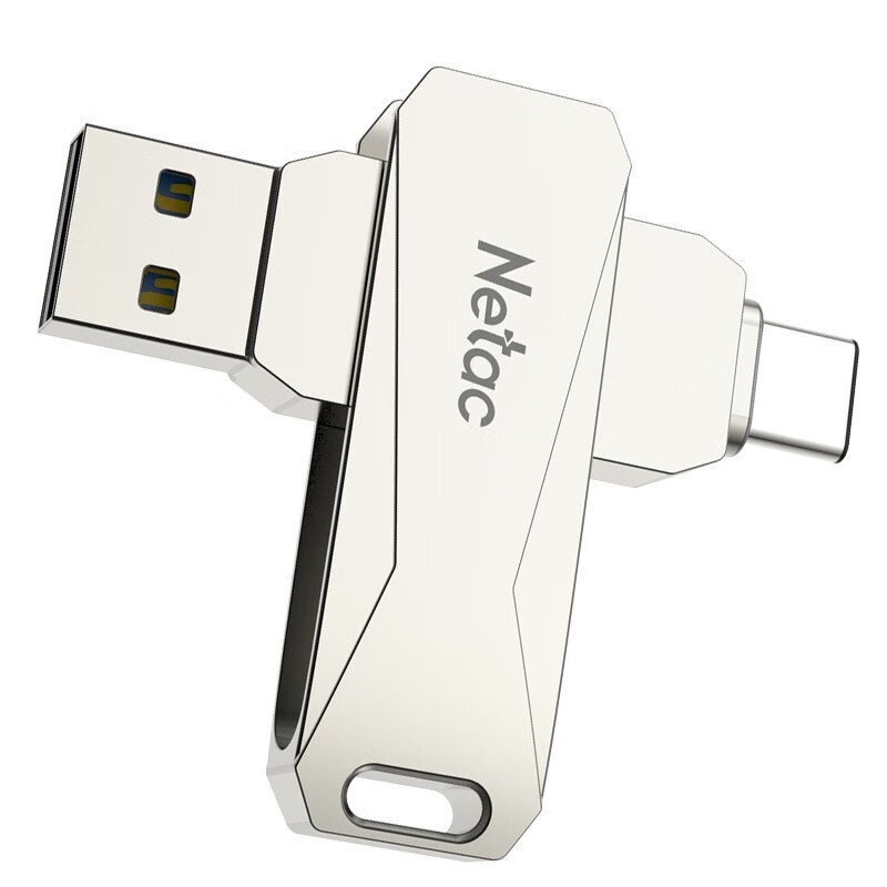 朗科(Netac) U盘 G473 128G USB3.0 Type-C 金属 旋转 浅灰色高清大图