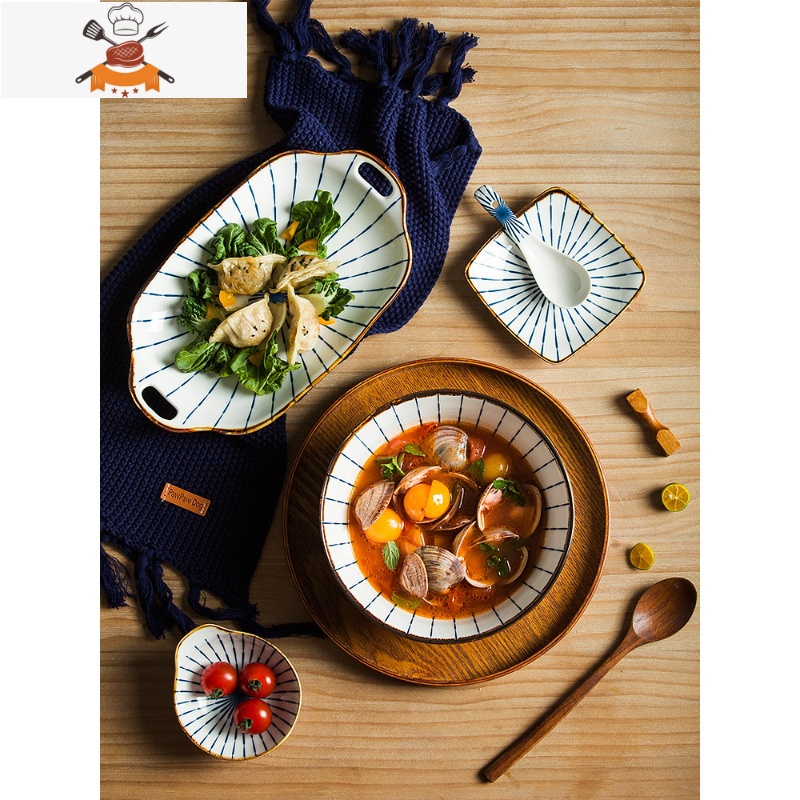 日式汤碗 汤盆 大汤碗 双耳汤锅 蒸菜盆 装汤陶瓷餐具 组合碗 敬平高清大图