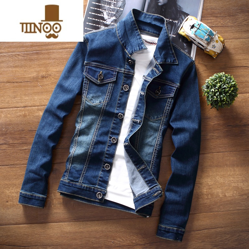 YANXU拼接卫衣男士连帽夹克春季潮牌假牛仔外套学生韩版休闲上衣服